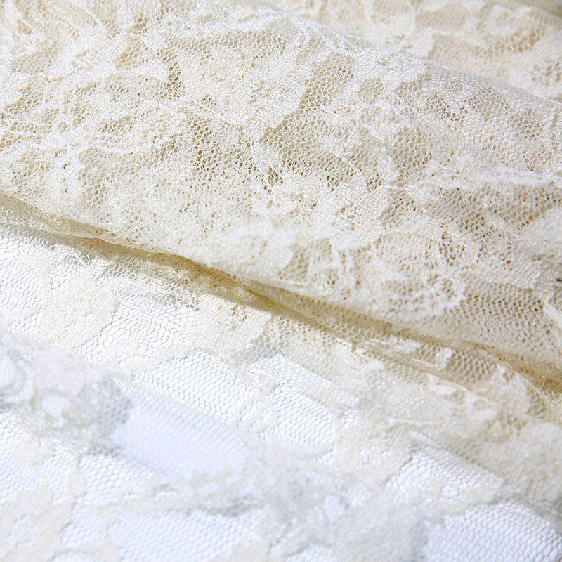 Embroidered lace fabric with hollowed-out patterns can be used for wedding dresses evening gowns and designer clothing fabrics
