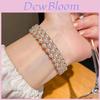 Pearl Multilayer Bangle With Rhinestone Embellishments For Elegant Fashion Accessories