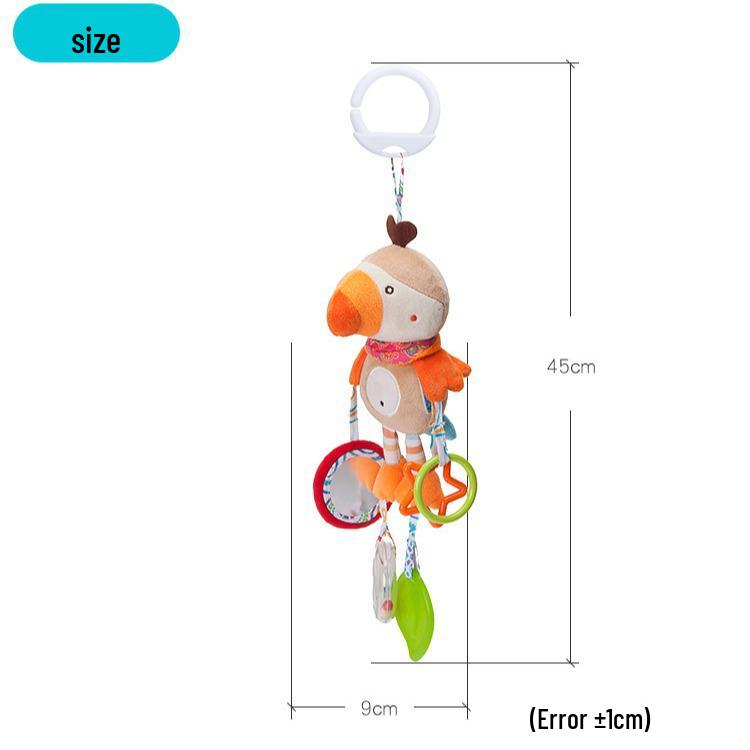 BBSKY Adorable Cartoon Animal Baby Crib Mobile & Teething Plush Rattle Toy