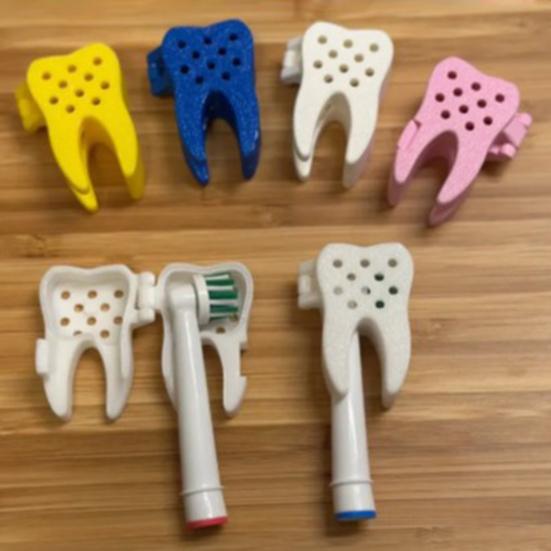 5Pcs Toothbrush Head Box Travel Toothbrush Head Case Tooth-Shaped Protective Box with Lid for Home
