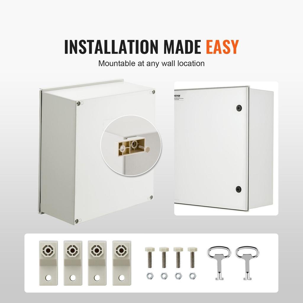 Fiberglass Enclosure Electrical Enclosure Box 19.7 x 15.7 x7.9" Wall Mount