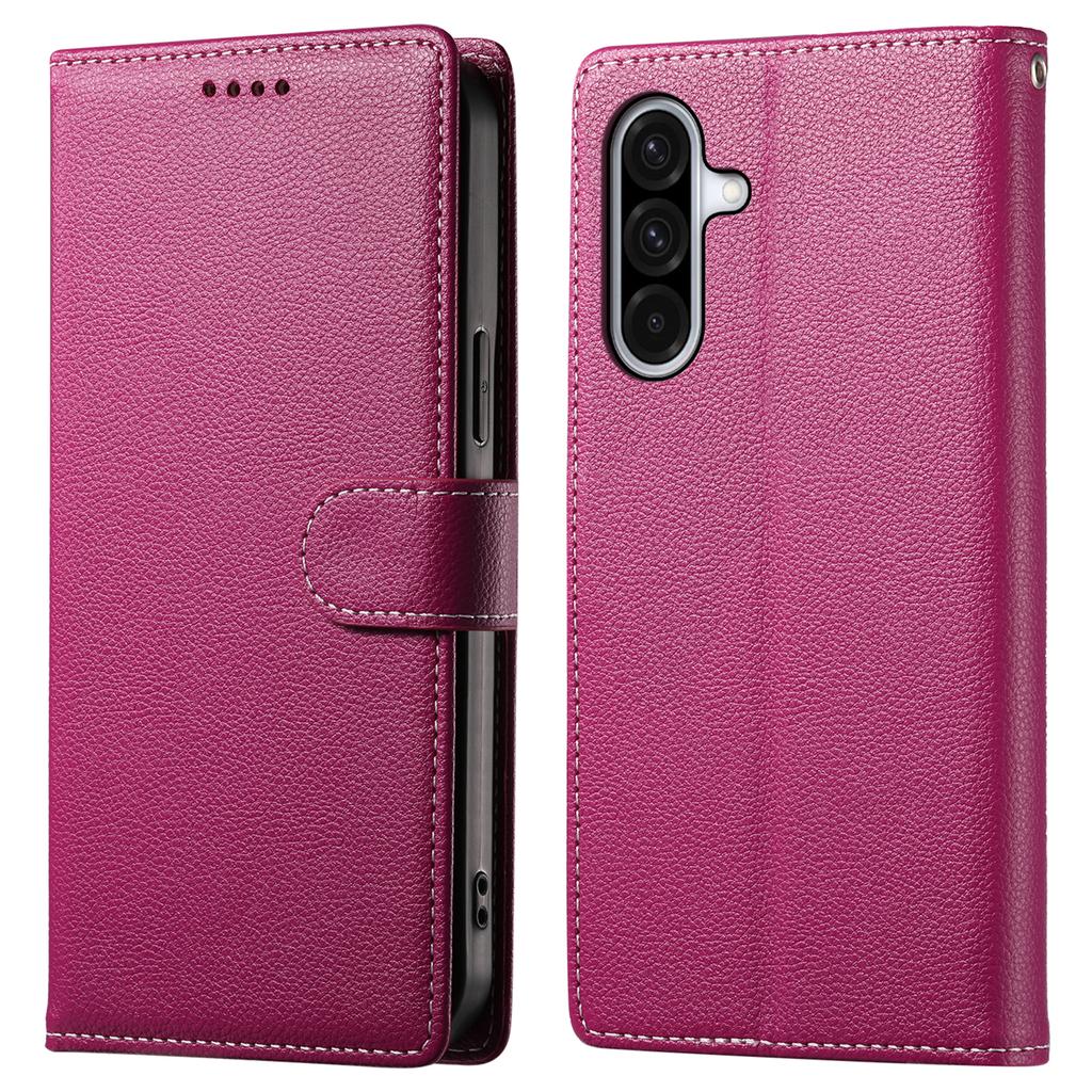 DF-012 Für Samsung Galaxy A36 5G Hülle Litschi-Textur Leder Magnetischer Verschluss Brieftasche Ständer Handyhülle