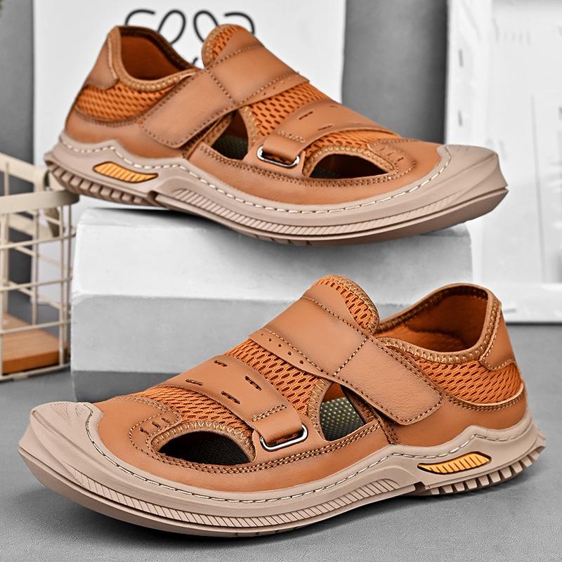 Men s Summer Breathable Closed-Toe Mesh Sandals for Outdoor Sports and Water Activities 43