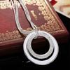 DOTEFFIL   Copper 18-Inch Snake Chain O-Shaped Frosted Pendant Necklace For Women Fashion Wedding Party Charm Jewelry