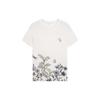 Li Ning Sports Trend Serie Floral bedrucktes Rundhals Kurzarm T-Shirt Damen Tops Beige AHSS886-1