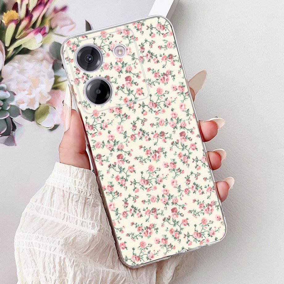 For Xiaomi Poco M7 Pro 5G X7 Pro Back Cover Girly Fashion Flower Butterfly Painting Soft TPU Clear Fundas PocoM7 Pro X7Pro Case