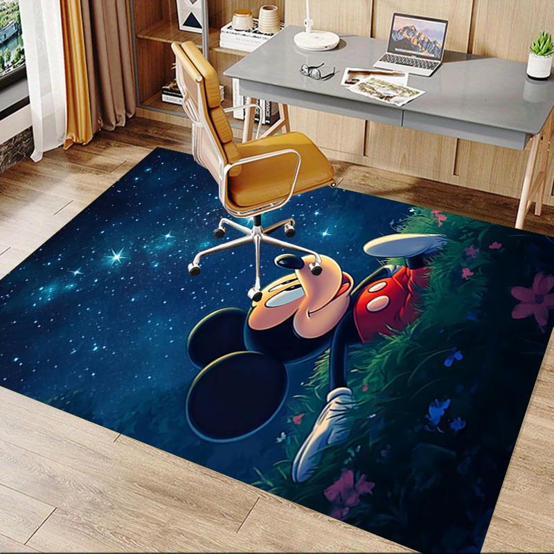 1 Stück Mickey Maus Nachthimmel Teppich Anti-Rutsch Polyester Fußmatte für Büro, Schlafzimmer
