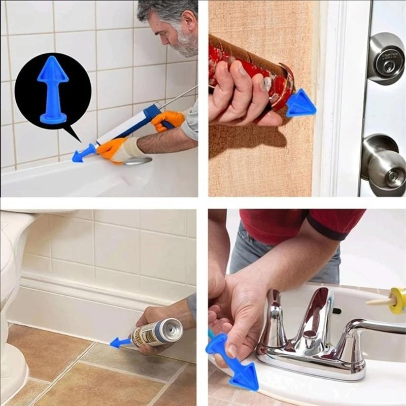 3Pcs Caulking Nozzle Applicator Finishing Tool Spatula Plastic Shovel Tile Brick Joint Floor Silicone Remover Grout