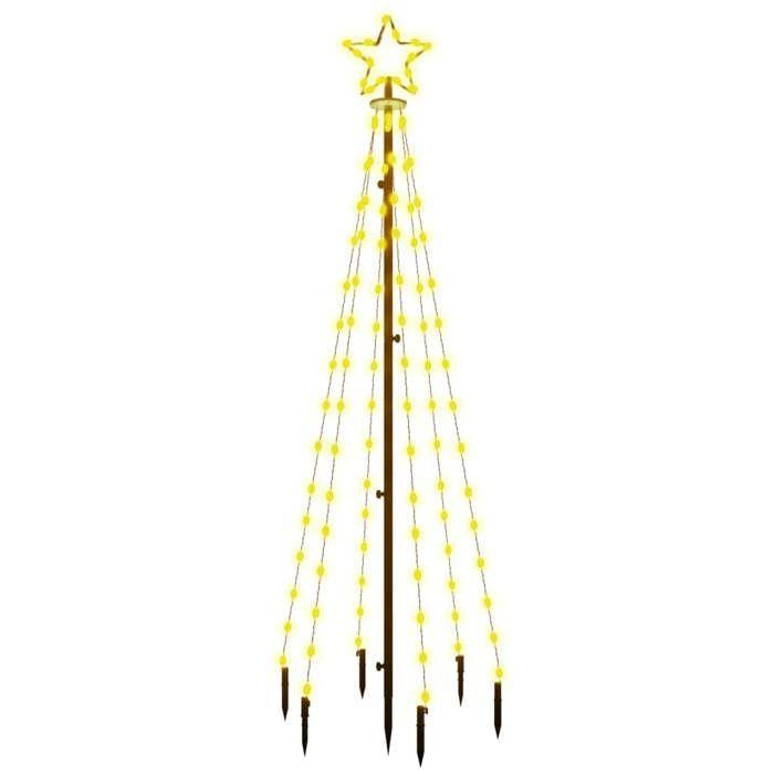 VidaXL Sapin de Noël avec Piquet Sapin de Noël à LED Décoration de Vacances Ornement de Noël Décoration de Fête Blanc Chaud 343550
