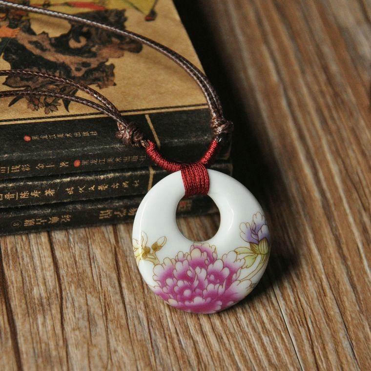 Round Ceramic Necklace Ethnic Style Women's Jewelry