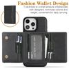 For iPhone 14 Pro Kickstand Case Tri-fold Card Bag PU Leather Coated TPU Cover Compatible with MagSafe
