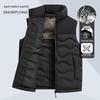XueZhongFei Unisex Color-Block Stand Collar Down Vest