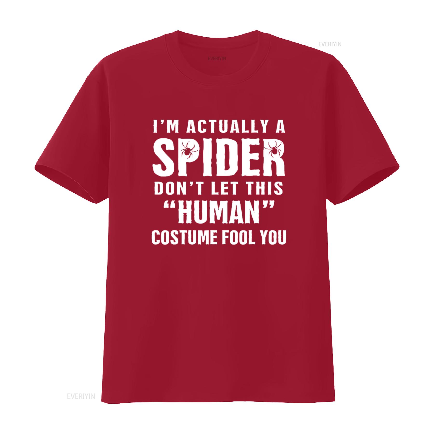 

Mens I m Actually A Spider Funny Halloween Costume T Shirt Black vintage Washed Top For Everyday Wear Stylish fashion S