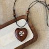 Bohemian Heart Pendant Necklace Vintage Ethnic Style Versatile Jewelry Women High-End