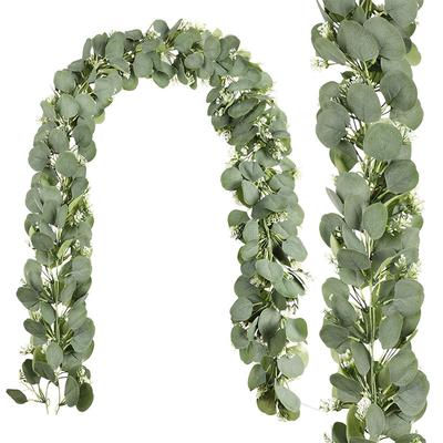Artificial Flower Vines, Gypsy Eucalyptus Leaves, Vine Wreaths, Wedding Background Arched Table Decoration Flowers