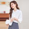 Women's Ruffled Stand Collar Long Sleeve Blouse