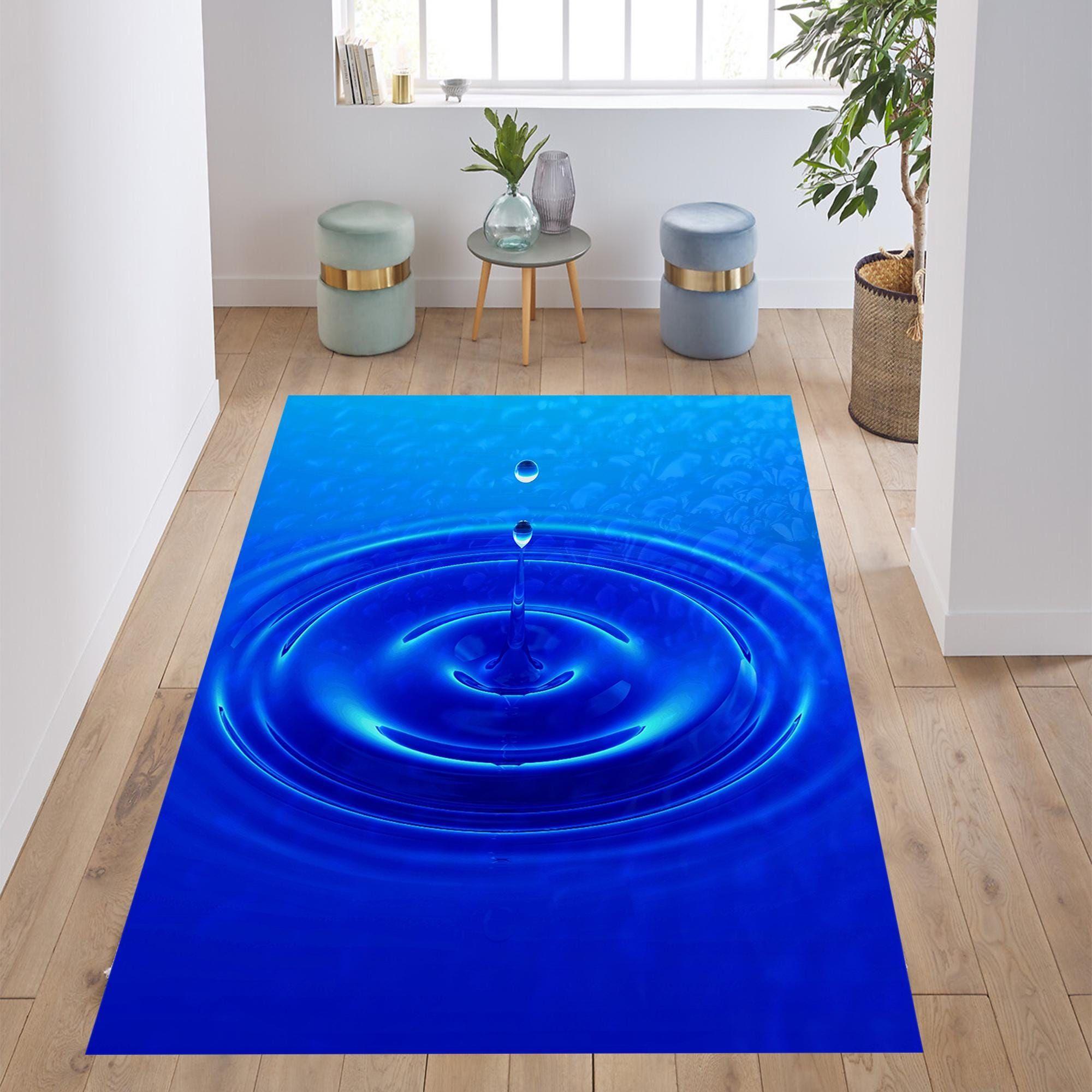 

Vortex Droplet Ripple Printed Carpet Minimalist 2D Printed Doormat Ethnic Style Living Room Bedroom Home Carpet 40x60cm