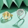 LIKGREAT Hollow Tree of Life Ring for Women Clear Zircon Stainless Steel Jewelry Men Adjustable Finger Ring Tree Amulet Gift New