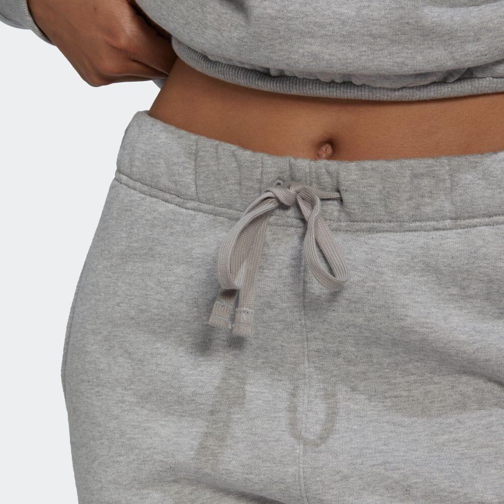 Adidas Jednobarevné s potiskem písmen Ležérní tepláky jogger Dámské spodky Šedé HG4363
