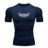 Men's Compression Fitness T-Shirt, Quick Dry Skull Death Metal Graphic Athletic Workout Short Sleeve Top for Gym Running Training Sports Wear