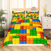 Children'S Building Block Three-Piece Quilt Cover 3D Digital Printing Bedding Set Custom Bed Cover