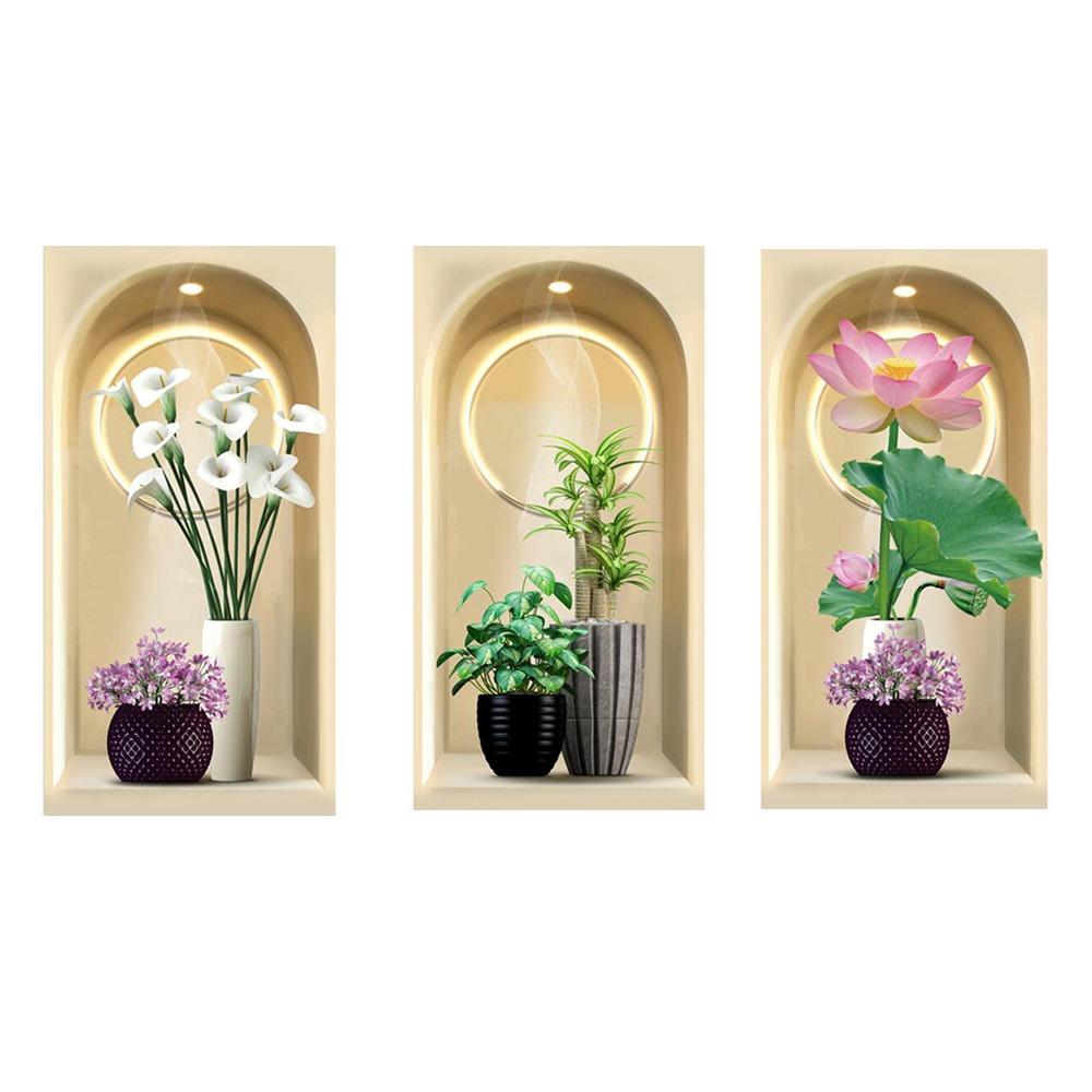 

Self-adhesive Wall Stickers PVC Greenery Bonsai Decals Wall Art Sticker Livingroom Ornament sticker