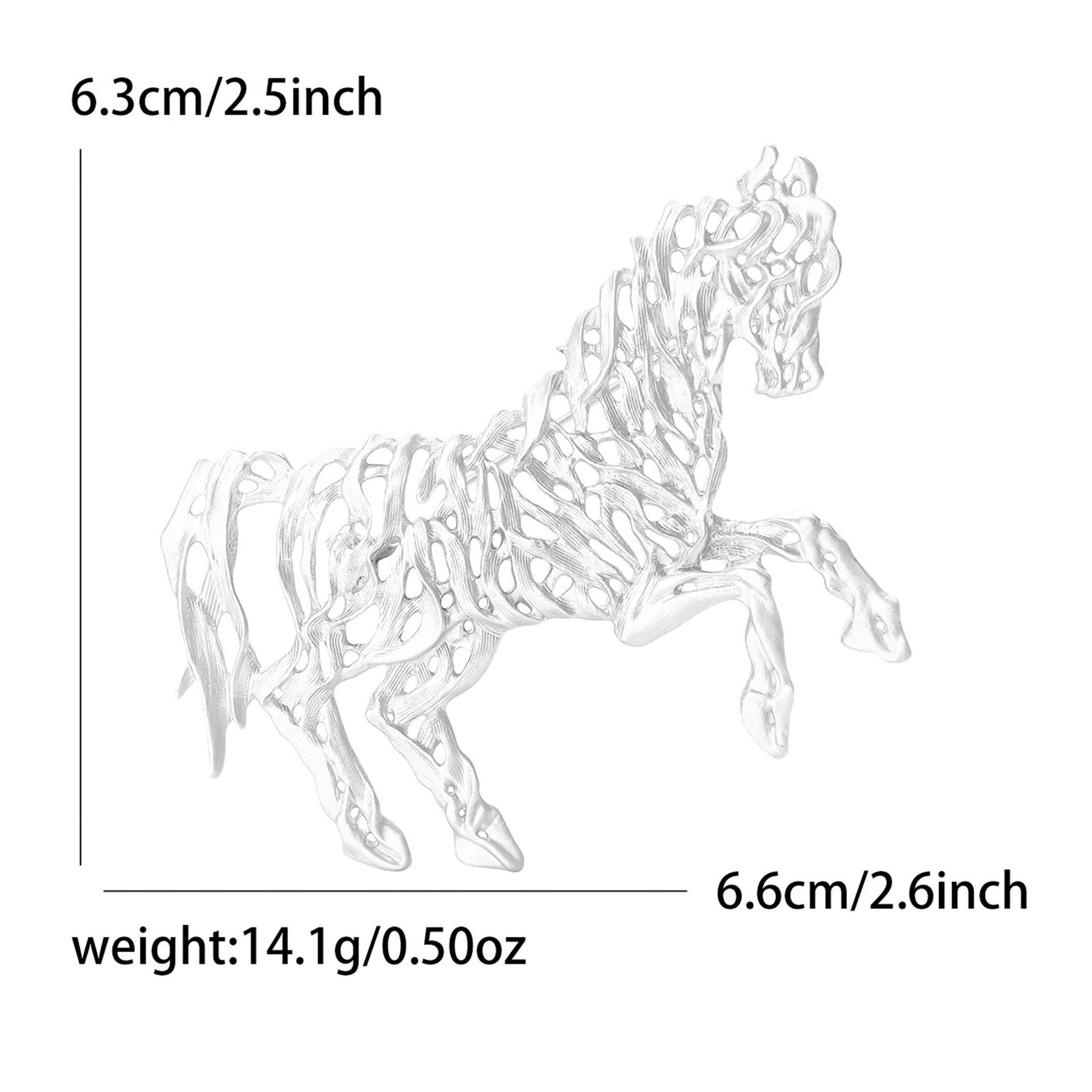 

New personalized forest style hollow horse animal new personalized forest style hollow horse animal brooch белый