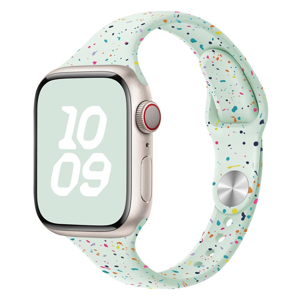 Blassminzgrünes magnetisches gewebtes Silikonarmband für Apple Watch Series 1-10