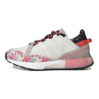 Originals ZX 2K Boost Pure Tessuto Camoscio Tela Sport Traspiranti Scarpe Lifestyle Basse Sneaker Unisex Grigio Rosso GV7492