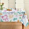 Cartoon Smiling Sun Rectangle Tablecloth for Tables Home Dinner Waterproof Reusable Indoor Outdoor Table Cloth Home Decorations
