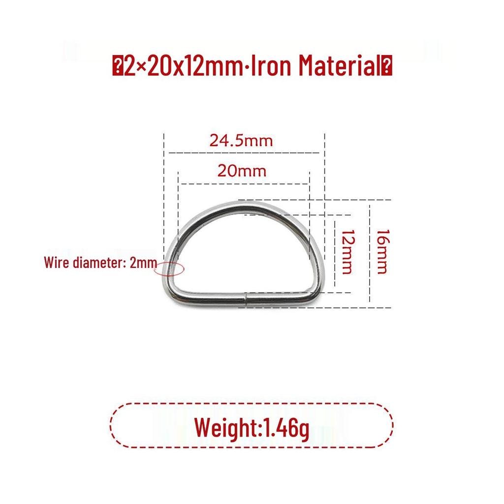 Iron Silver D-Ring Buckle for Handbag & Backpack Accessories