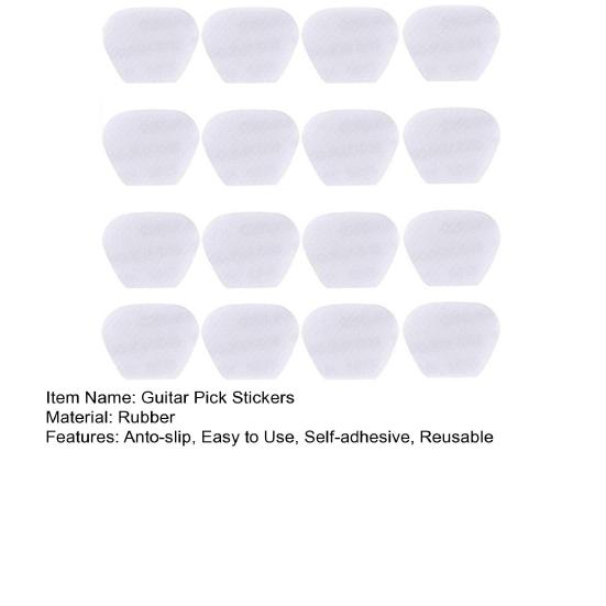 16 Pcs Guitar Pick Grips Reusable Self-adhesive Rubber Hand Grips Anti-slip Guitar Pick Stickers for Sweaty Hands Live Performances Beginners