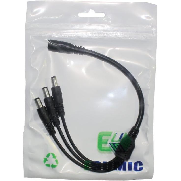 DC Power Female to Male Splitter Adatper Cable, Power Supply Splitter Cable for LED Strip Lights CCTV Camera (1TO3)