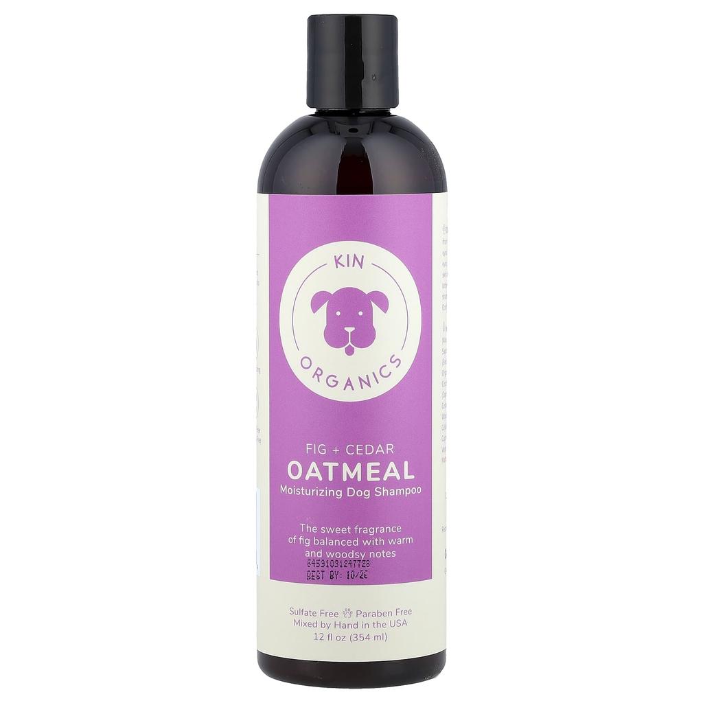 Kin+Kind, Organic Oatmeal Moisturizing Dog Shampoo, Fig & Cedar, 12 fl oz (354 ml)