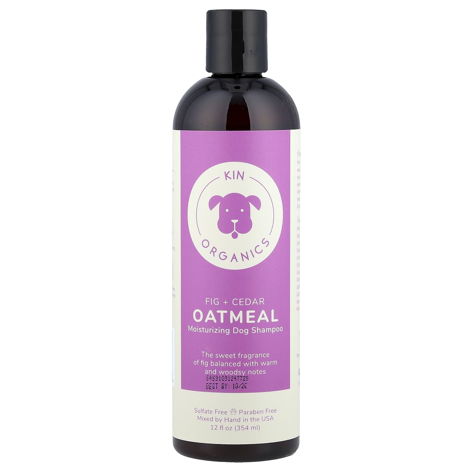 

Kin+Kind, Organic Oatmeal Moisturizing Dog Shampoo, Fig & Cedar, 12 fl oz (354 ml)