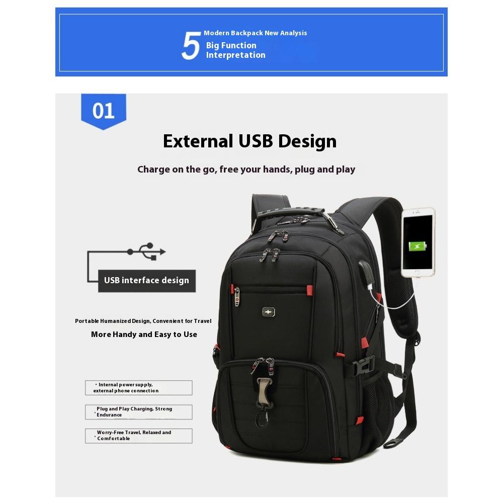 Multifunctional Business Backpack Waterproof Large Capacity Double Backpack Men's Leisure Travel Backpack Premium Sense