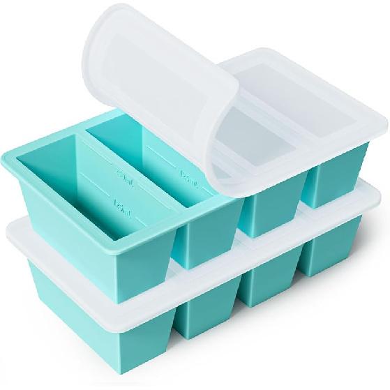 Silicone Freezer Tray for Sauce Cube: GGOW Silicone Freezing Tray for Broth Soup Storage - Freeze 250mL 125mL Souped Portion