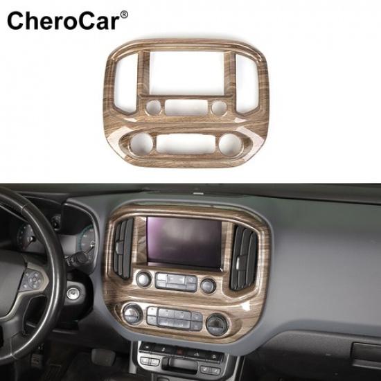 Wood Grain Dash Panel Navigation Decor Cover Trim Bezel for Chevy Colorado 2014+