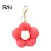 Women Bag Charm Plush Flower Keychain for Handbags, Five-petal Charm, Aesthetic Handbag Pendant Fluffy Backpack Hanging Accessory Soft