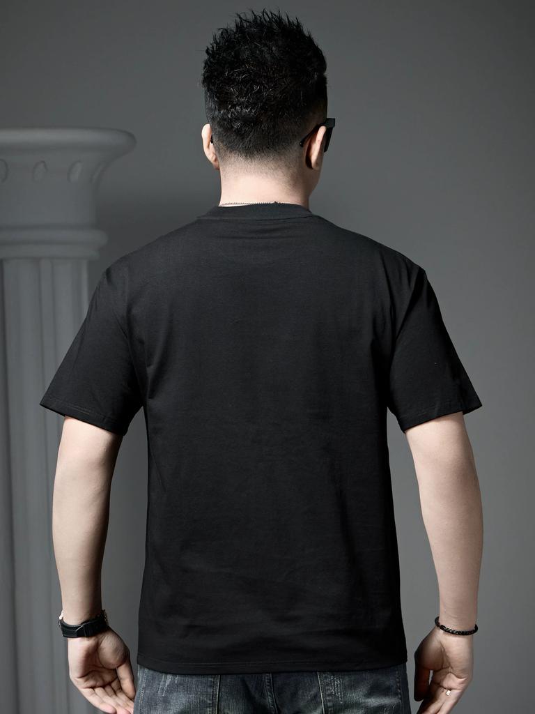 European Goods Trendy Short sleeve T-shirt Men's Loose Bottoming Shirt 2025 New Solid Clothes Summer Half Sleeve T-shirt Men