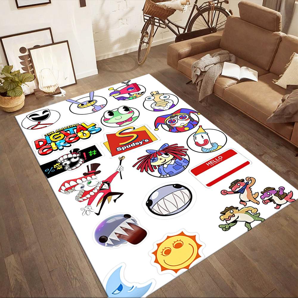 Digital Circus Floor Mat Design For Dormitory Hallway Game Room Playrooms Antislip Carpet Decorate Offices Gift For Festivals