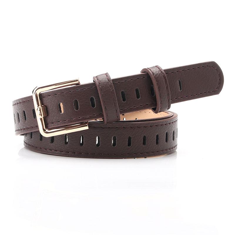 Women's Belt Korean Style Casual Hollow Decorative Pin Buckle Belt Versatile Girls' Jeans Belt Without Punching Belt