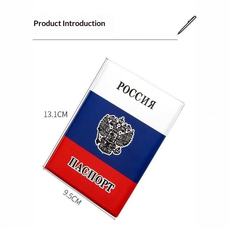 Vintage Russian Passport Cover for Men Waterproof PU Leather Case Slim Lightweight Travel Document Protector Business Use