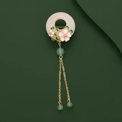 Nationalstil Quaste Kirschblüte Sicherheitsnadel Brosche Weiblichkeit Fortgeschrittener Sinn Zarte Chinesische Anstecknadel Kleid Anzug Accessoires