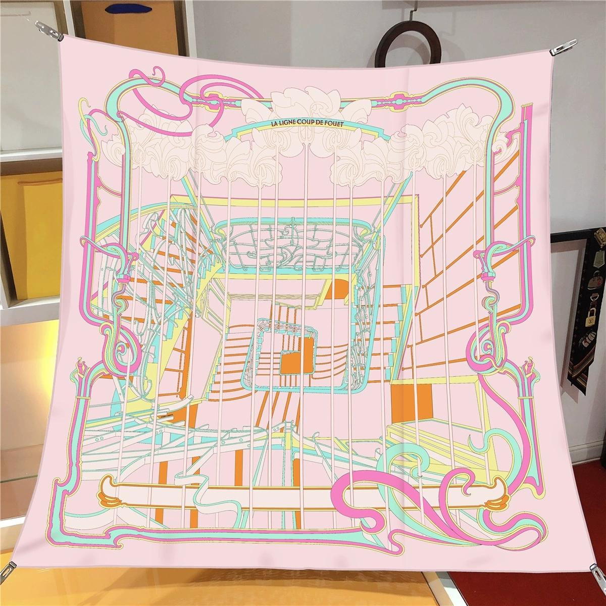 

90CM Designer Square Scarf Fashion Twill Scarf Shawl Hijabs Luxury Printed Bandana Foulard Neckerchief For Ladies 90x90cm