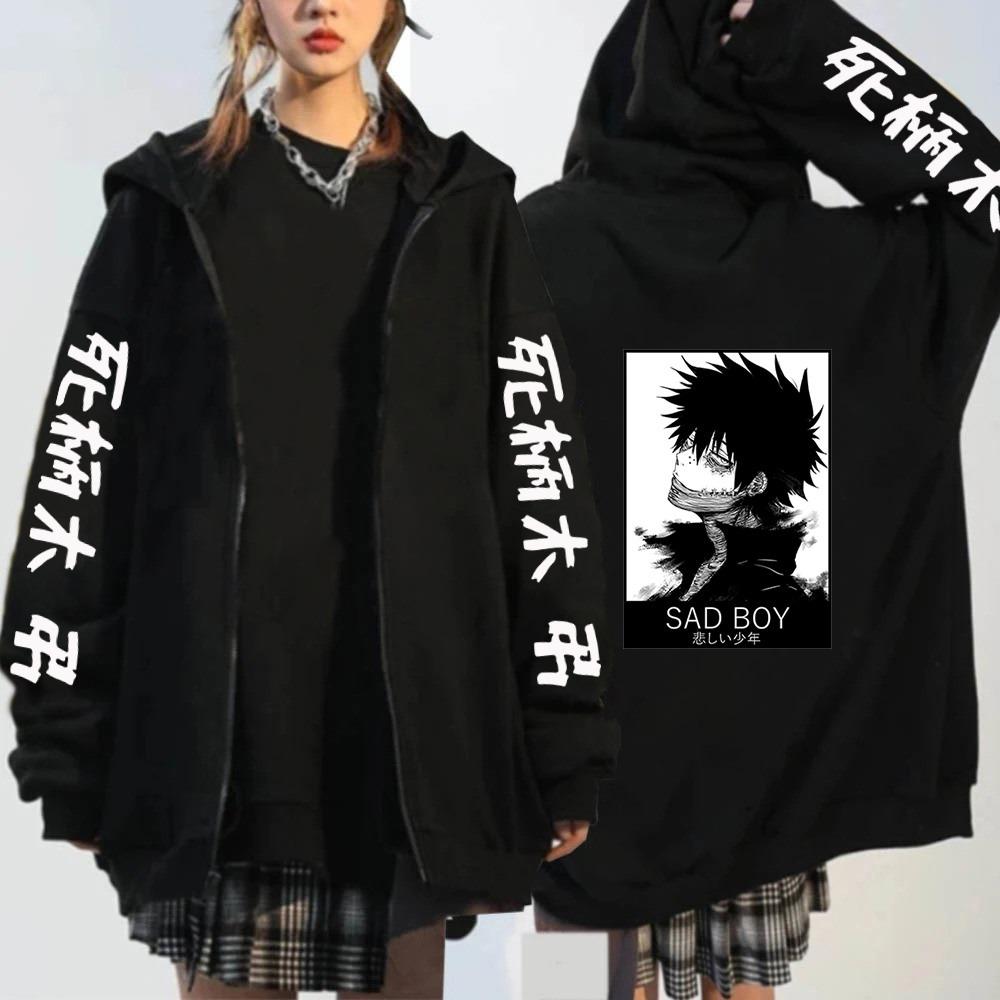 Herren Damen Reißverschluss Hoodies My Hero Academia Anime Kapuzenpullover Bakugo Himiko Shoto Sweatshirt Harajuku Unisex Streetwear Zip Jacke