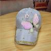 Fashion trendy versatile hat women's butterfly rhinestone belt diamond cap women's fashionable sunscreen baseball cap