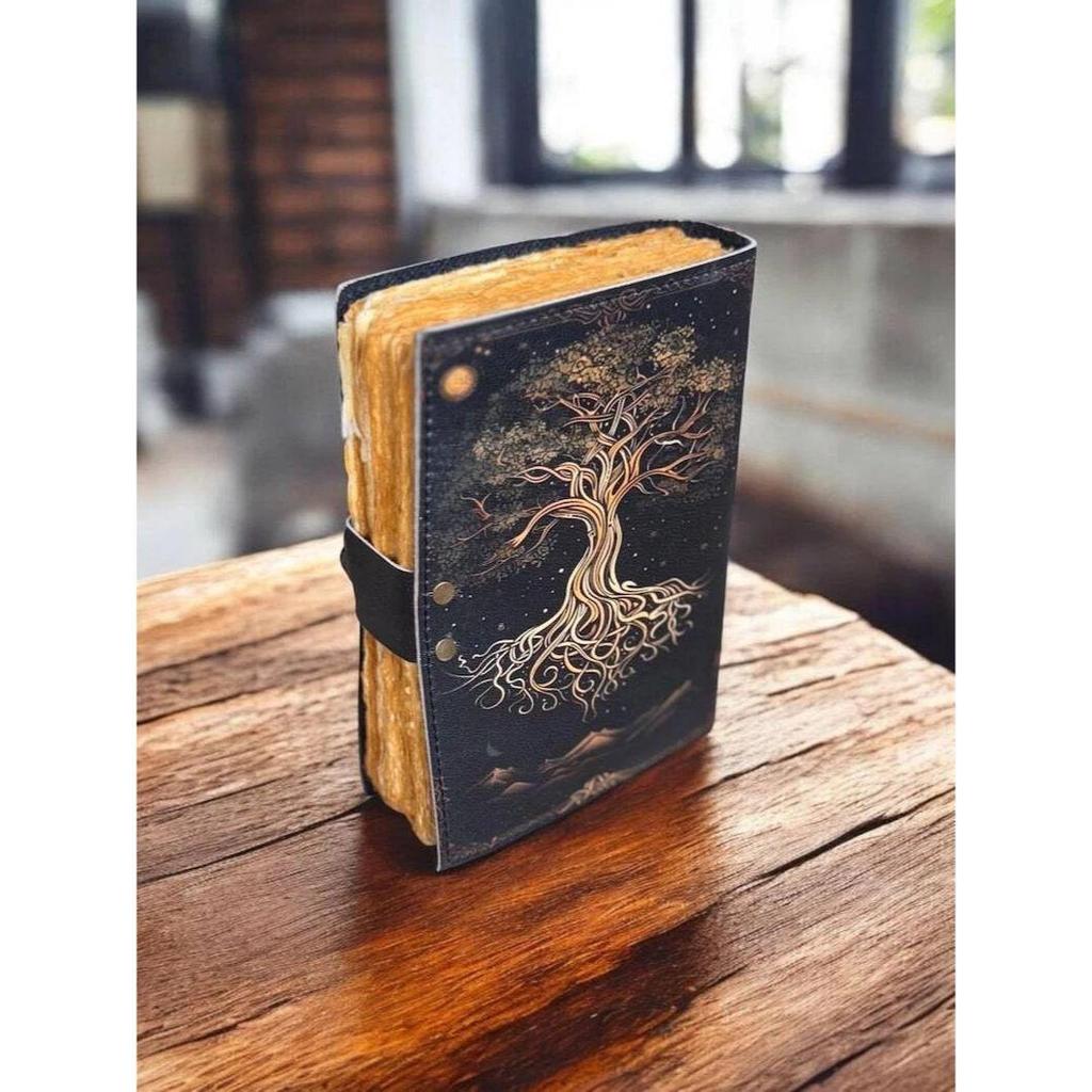 Handmade Tree of Life Leather Journal Celtic Notebook with Lock Gift for Him