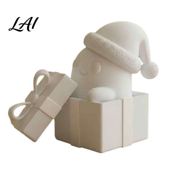Decorative Holiday Figures 3D Printed Christmas Gift Box Ghost Figurine Ornaments Cute Cartoon Creative Gifts Halloween Pumpkin Desktop Decoration