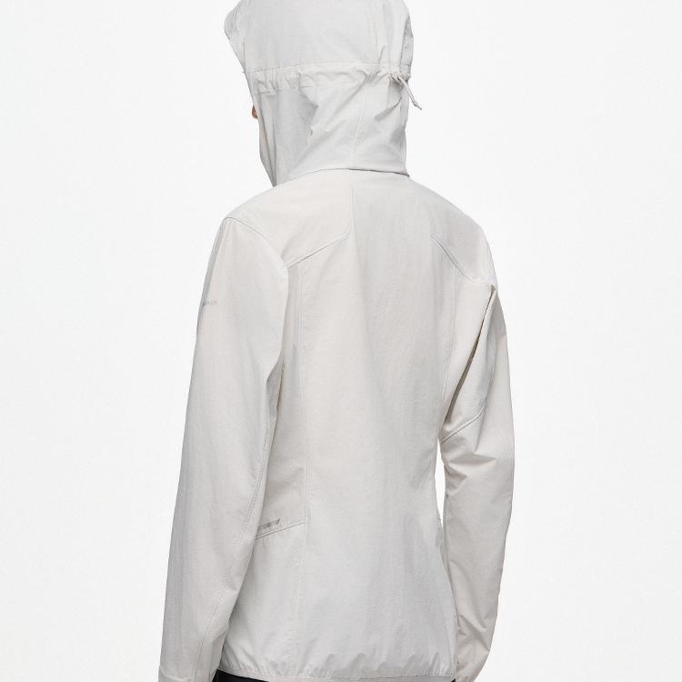 Anta Outdoor Series Solid Color Zip-Up Hooded UV Protection Sportswear Women Outerwear Light-Pink Gray 162420609-1